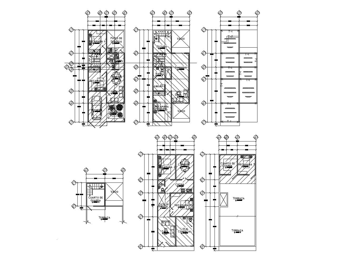 Plan of the single family house with detail dimension in dwg file