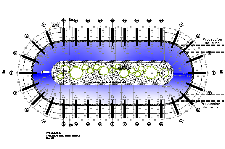 Plan pool club detail dwg file