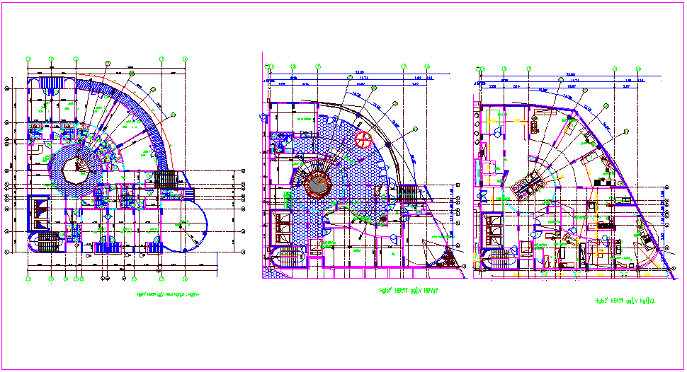 Plan view of building for commercial area dwg file