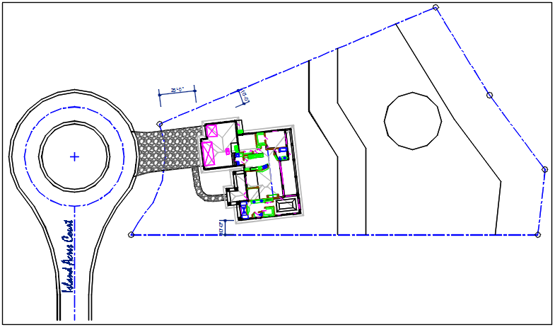 Plan view of house detail view dwg file