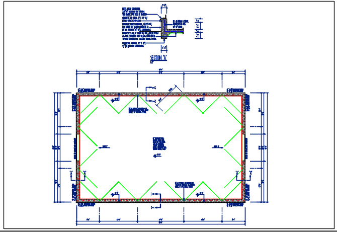 Plan view of house detail view dwg file