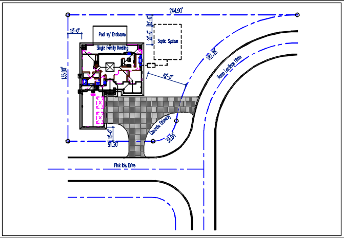 Plan view of house detail view dwg file