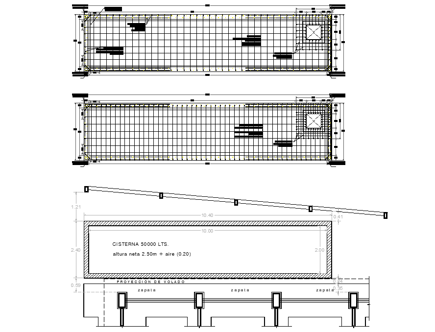 Plan water tank detail autocad file