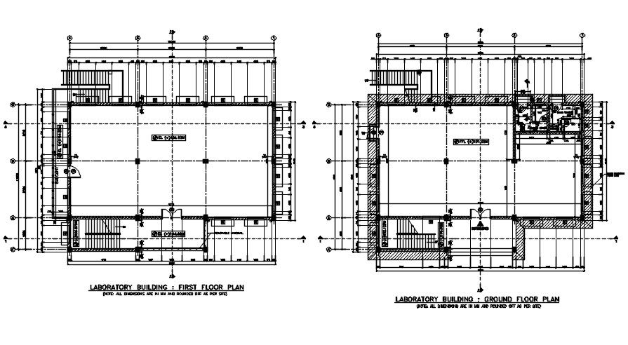 Plan and Elevation of a Laboratory Building. Download AutoCAD 2D file