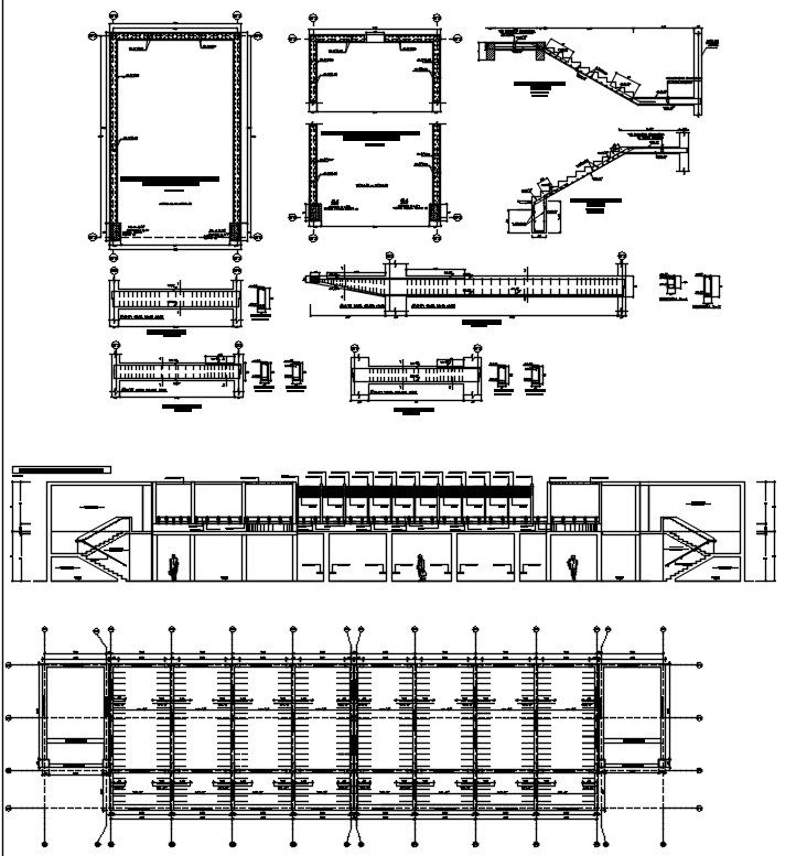 Plan and section design of school in AutoCAD 2D drawing, CAD file, dwg file
