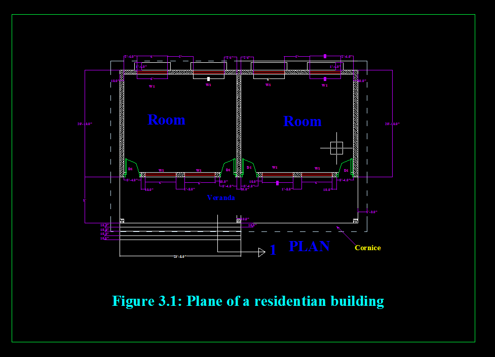 Residential Floor Plane DWG file for Architectural Planning Layout