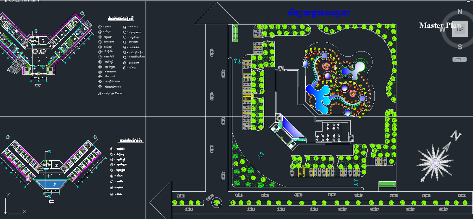 Plan elevation and section view of 70mx35m hotel building is given in this Autocad drawing file.Download now.