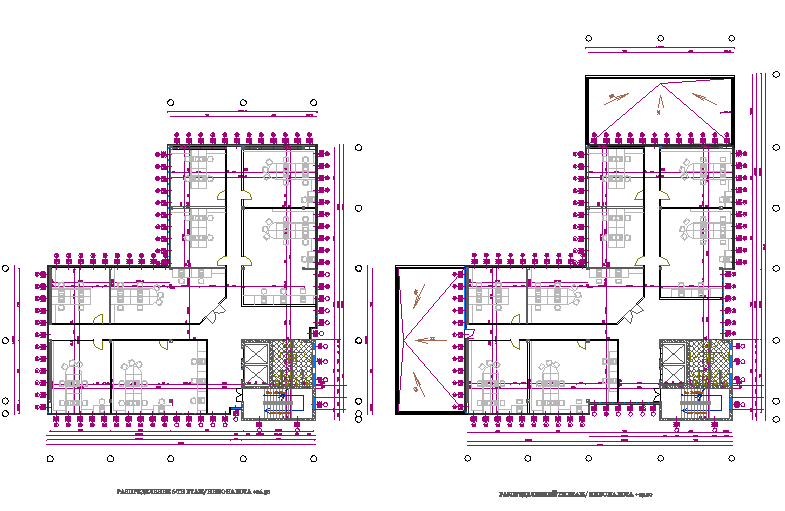 Planning Exhibition and business center plan detail dwg file
