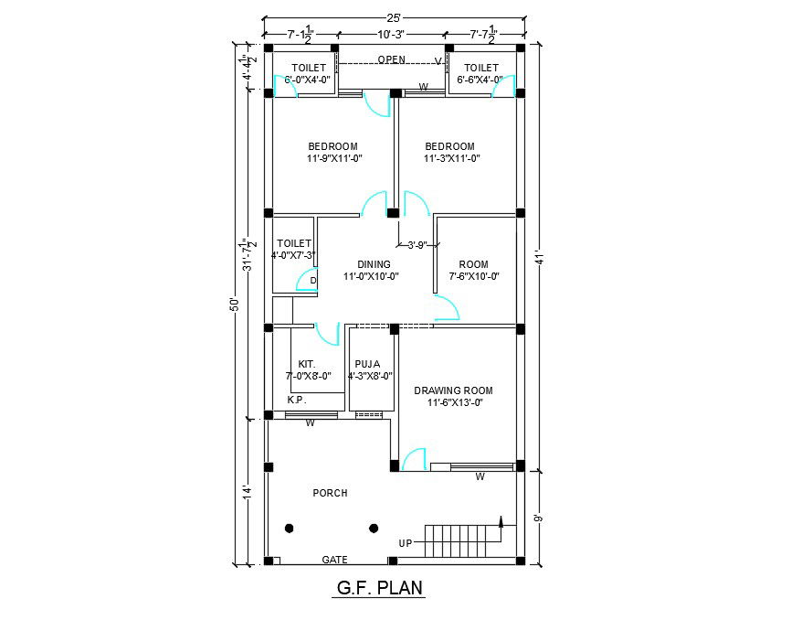 Planning Plot Size for 25 X 50 House