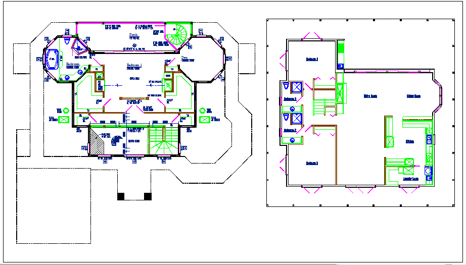 Planning bungalow details dwg files