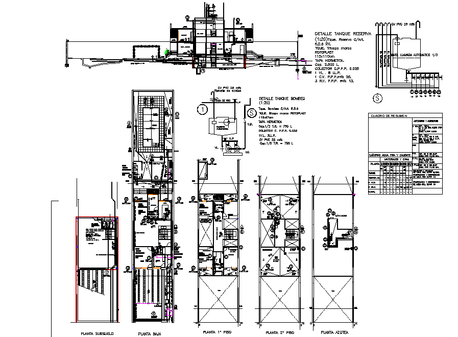 Planning family house autocad file