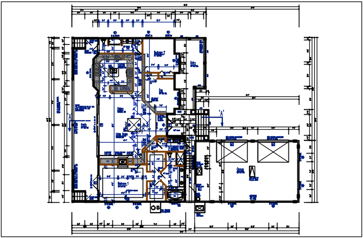 Planning with ground floor and terriers plan and cut out plan dwg file