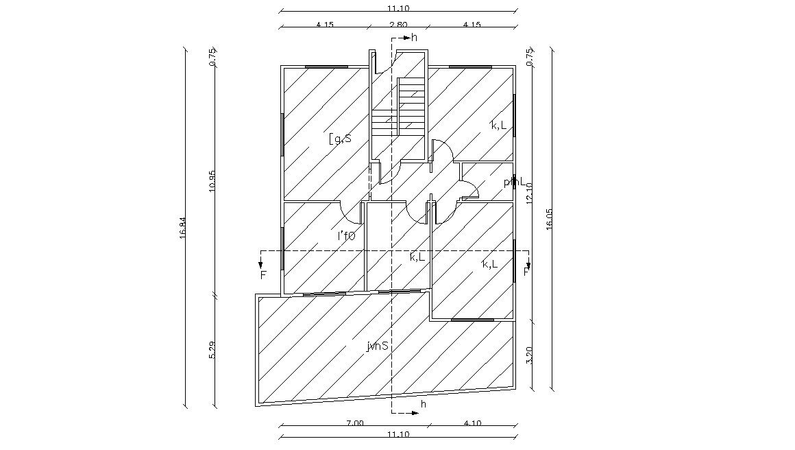 Planning Of Apartment With Working Drawing Dimension Cad File