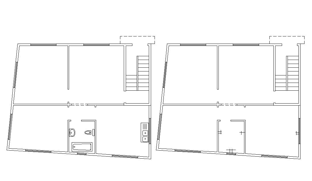 Planning Of House Design With Sanitary Design Cad File