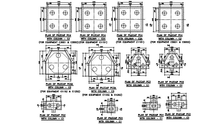 Plan of Pile cap. Download free autocad drawing file | CADBULL