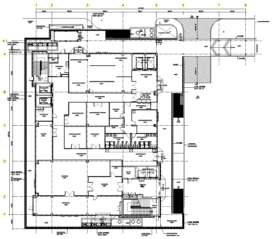 Plan of Shopping Mall Detail DWG AutoCAD file