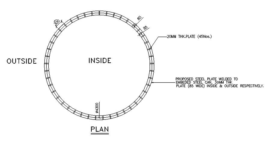Plan of WTG foundation details are given in this Autocad 2D DWG drawing file. Download the AutoCAD drawing file.