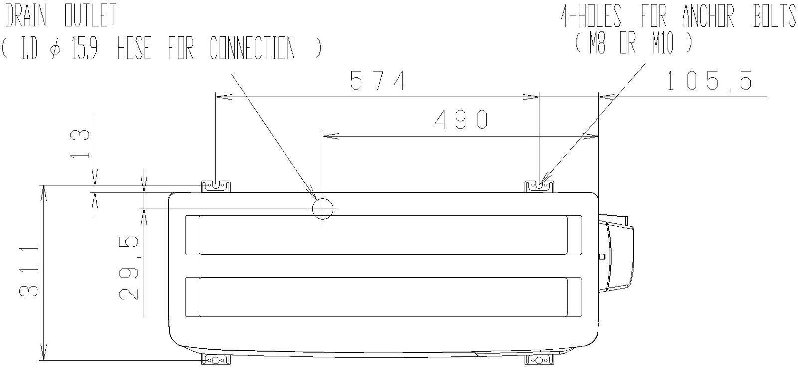 Plan of air-conditioner with detailing