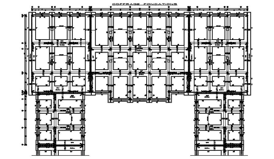 Plan of foundation formwork in detail AutoCAD 2D drawing, CAD file, dwg file