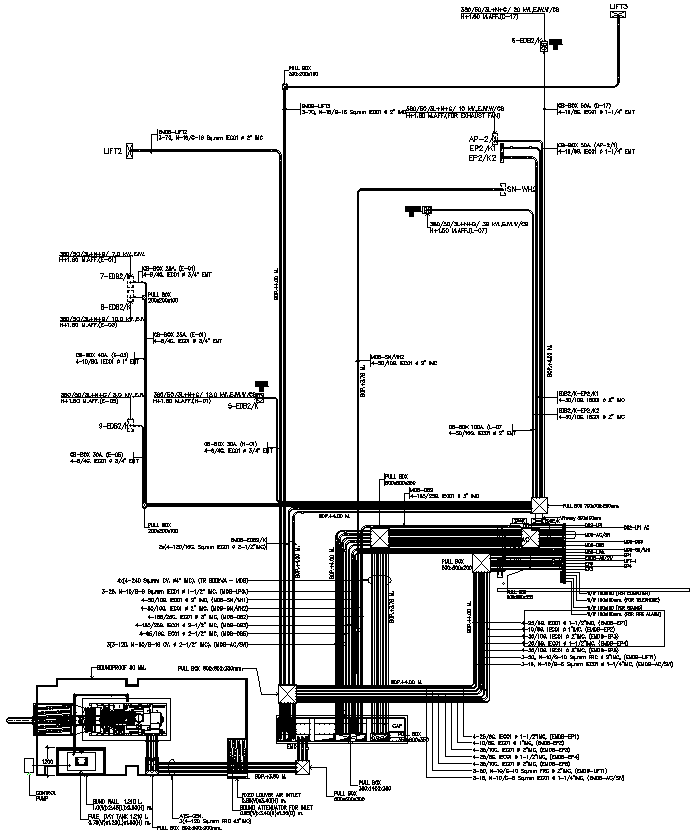 Plan of main power line Detail DWG AutoCAD file