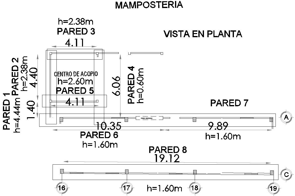 Plan of masonry work with detailing