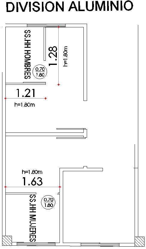 Plan of public toilet with detailing