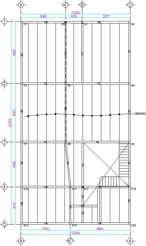 Plan of slab and staircase.