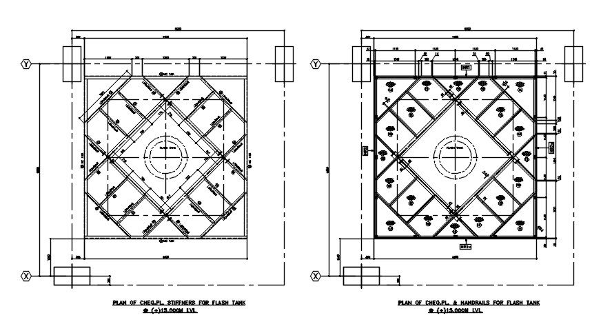 Plan of the stiffeners for flash tank typical section details are given in this 2D AutoCAD DWG drawing.Download the AutoCAD 2D DWG file.