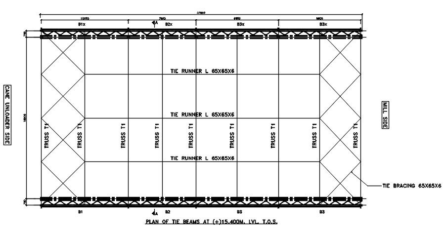 Plan of the tile beam drawing. Download autocad file | CADBULL