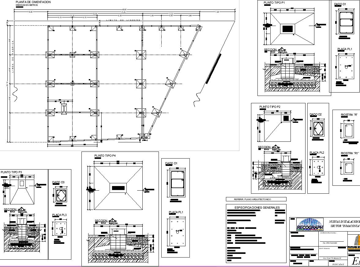 Plan of warehouse with all structure details and dimensions