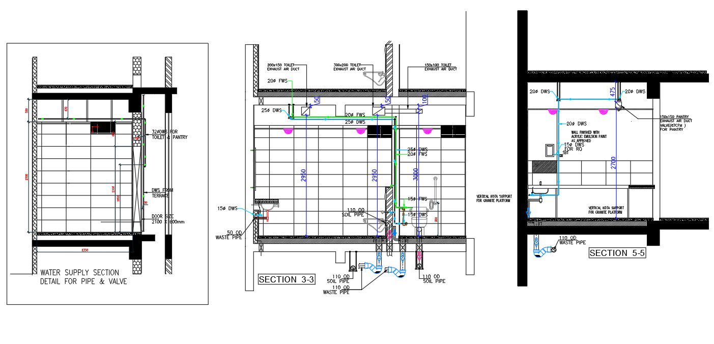 Plan of water connection of Inspire business park is given in 2D Autocad DWG drawing file. Download the DWG file.