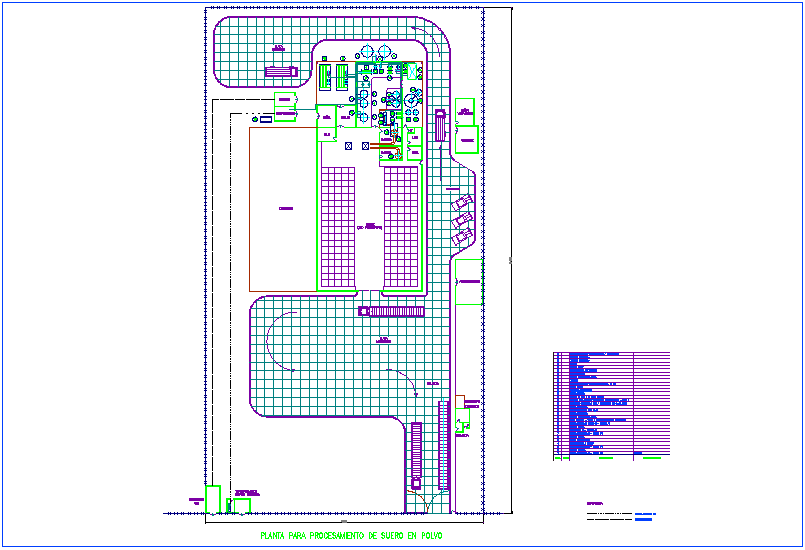 Plant for processing of powder serum with part list dwg file