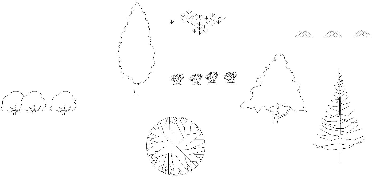 Plant and trees AutoCAD blocks, dwg file, CAD file