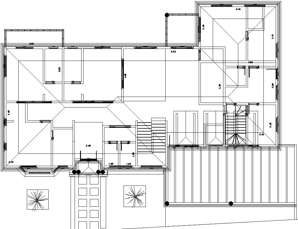 Plan view of a bungalow.