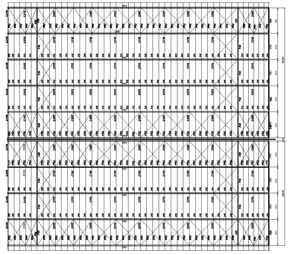 Plan view of roof in detail AutoCAD 2D drawing, CAD file, dwg file