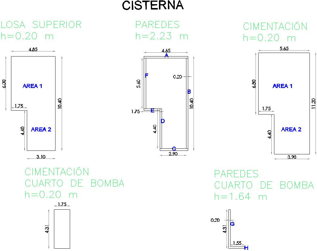 Plan with design, slab design, walls with height