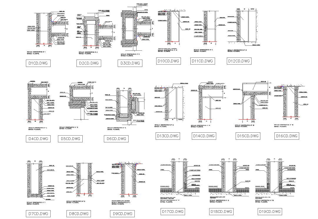 Plaster plate drawing detail in autocad dwg files