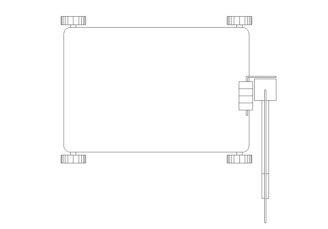 Platform mechanical platform capacity of 100-300 kg with metal wheels constructive vehicle details dwg file