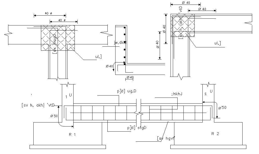 Plinth Beam And Column Junction Free CAD Drawing