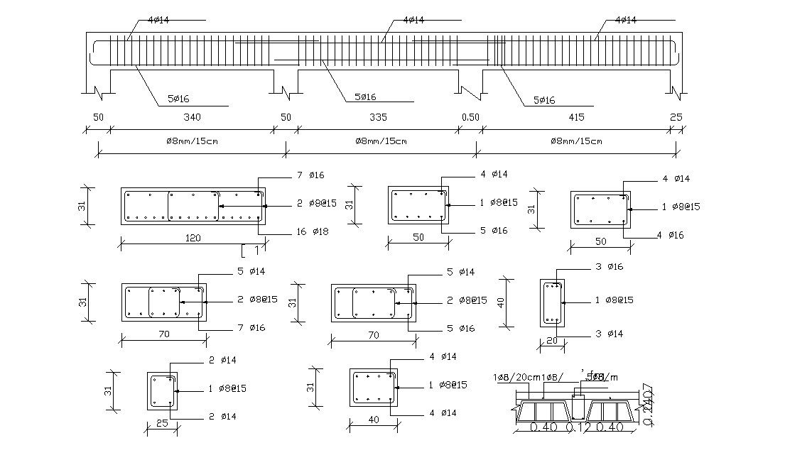 Plinth Beam And Column Structure Design DWG