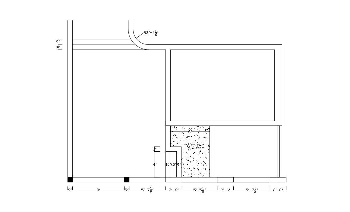 Plinth beam Design CAD Drawing download structural block