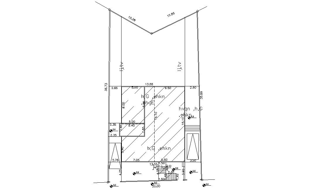Plot And Building Demarcation Survey Dwg Drawing