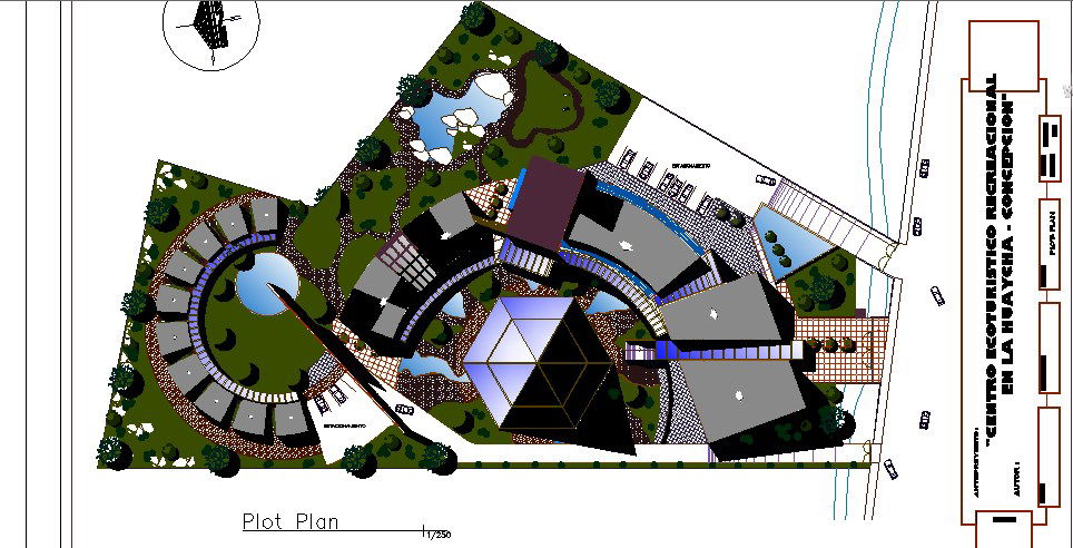 Plot and distribution plan details of luxuries hotel dwg file