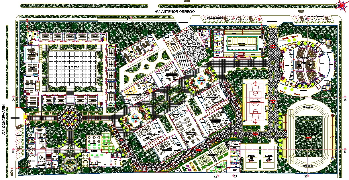 Plot and landscaping detail dwg file
