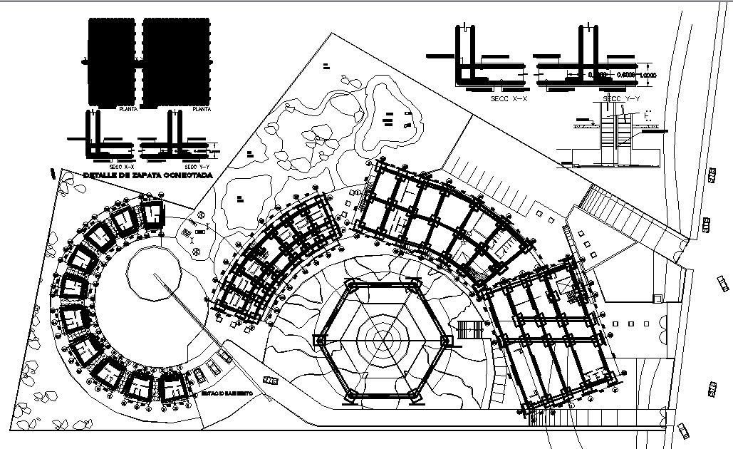 Plot plan of Ecotourism center in DWG file