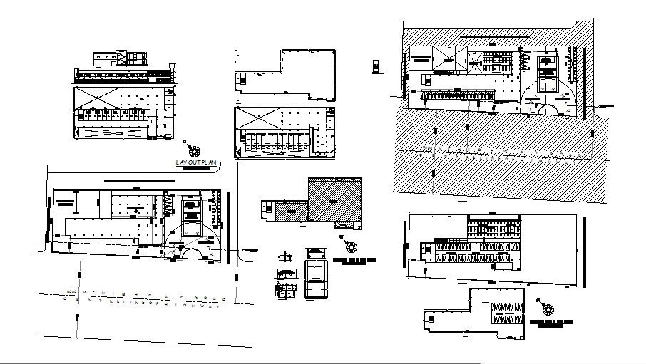 Plotting and site plan details of residential housing dwg file