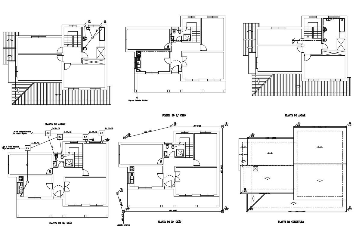 Plumbing And Drainage Line Plan Of House Project