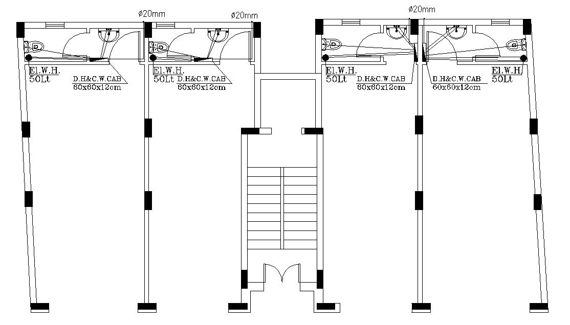 Plumbing Design Of Commercial Building AutoCAD Drawing