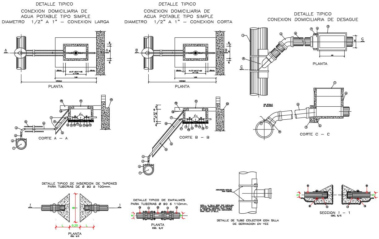 Plumbing Layout AutoCAD Drawing