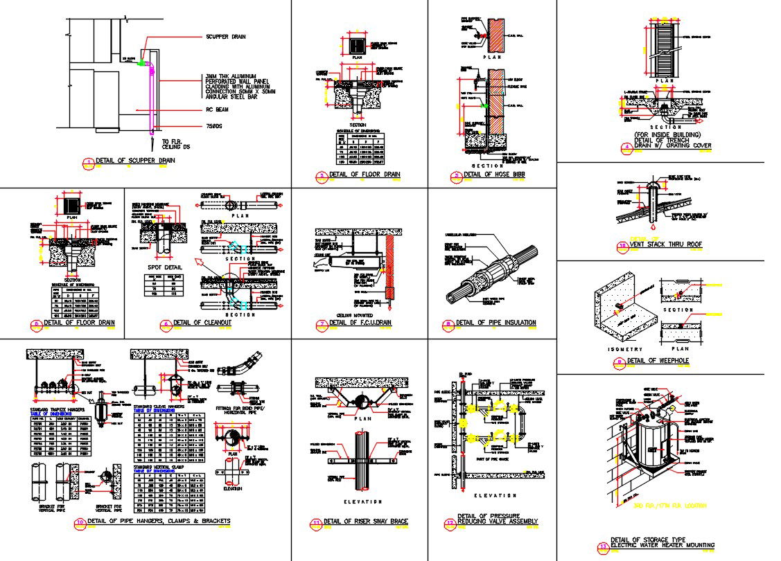Plumbing Miscellaneous CAD Drawing